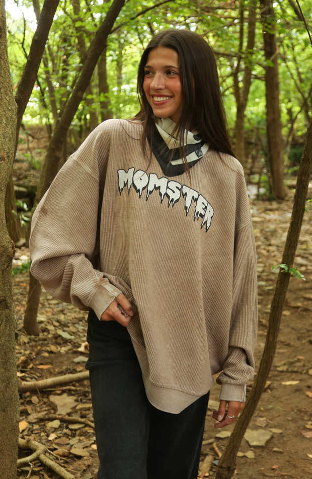 Momster Corded Sweatshirt | Latte