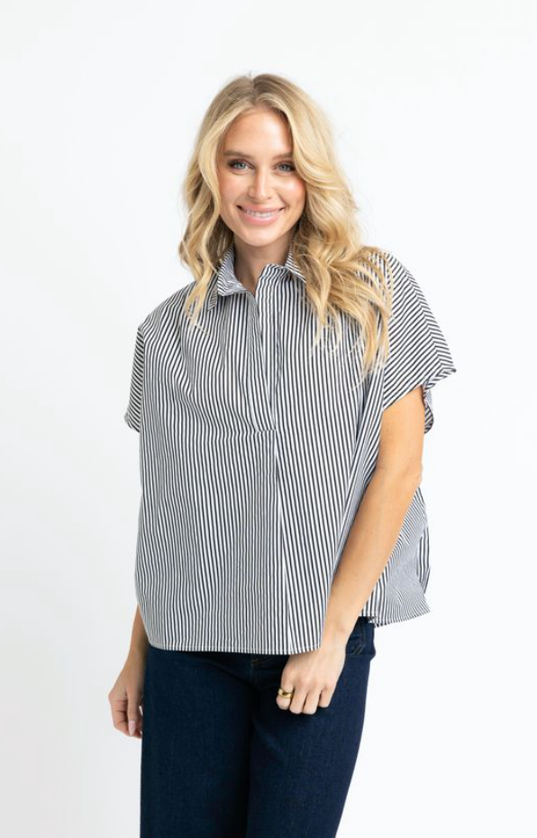 Tailgate Stripe Top | Black