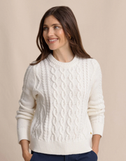 Connie Cable Knit Sweater | Sand White