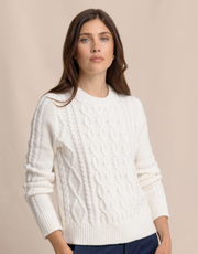 Connie Cable Knit Sweater | Sand White
