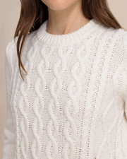 Connie Cable Knit Sweater | Sand White