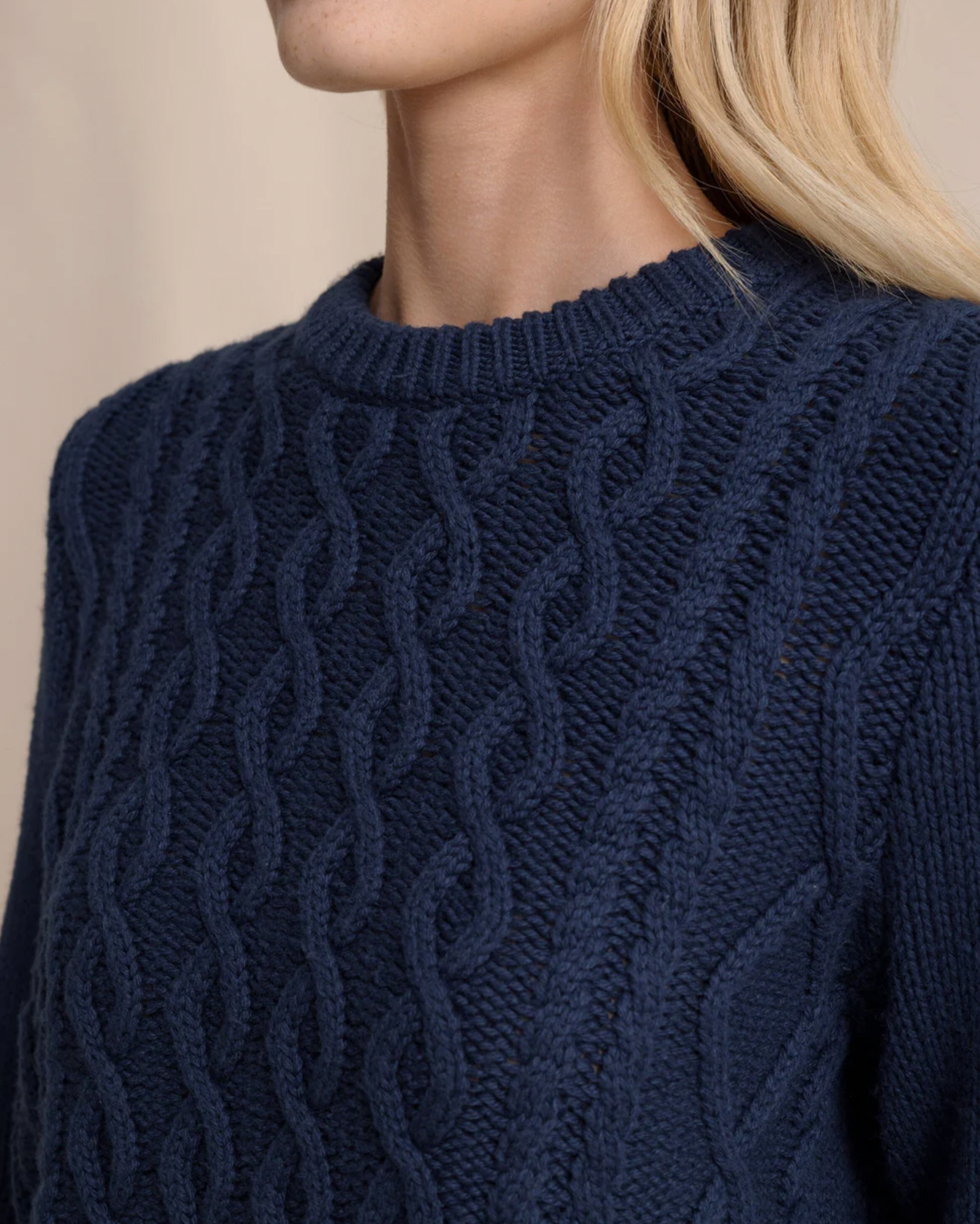 Connie Cable Knit Sweater | Dress Blue