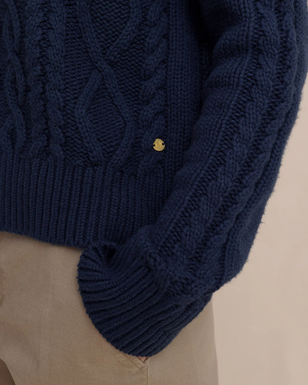 Connie Cable Knit Sweater | Dress Blue