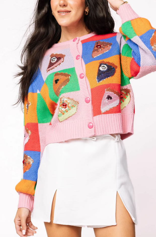 ::10/15 PREORDER:: Colorblock Piece of Pie Cardigan
