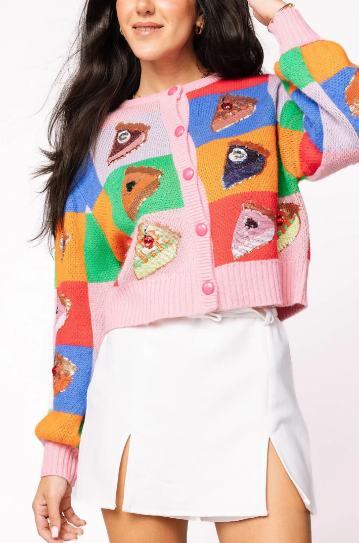 ::10/15 PREORDER:: Colorblock Piece of Pie Cardigan