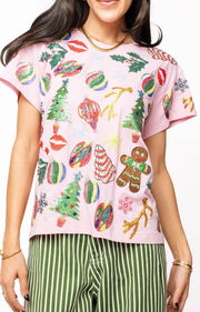 Light Pink Christmas Icons Tee