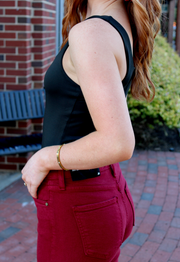 Solid Square Bodysuit | Black