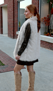 Moby Gathered Leopard Mock Neck Top