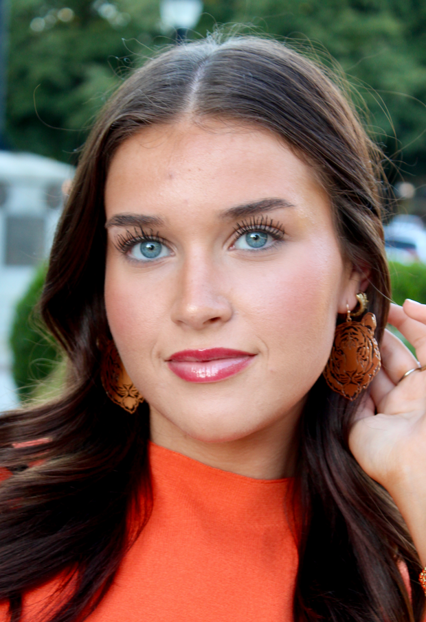 Gold Tiger Filigree Earring