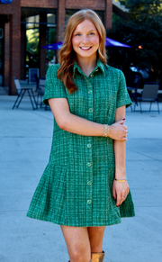 Morgan Tweed Dress | Green