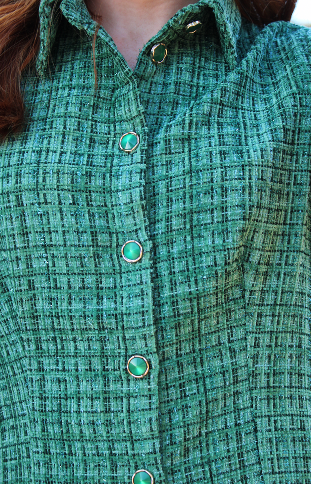 Morgan Tweed Dress | Green