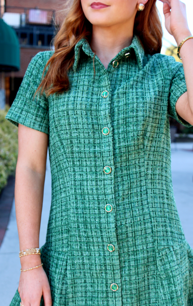 Morgan Tweed Dress | Green