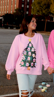 Pink Mahjong Christmas Tree Sweatshirt