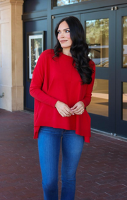 Essential Cashmere Blend Sweater | Red