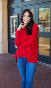 Essential Cashmere Blend Sweater | Red