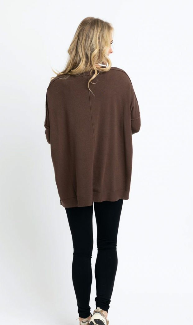 Essential Cashmere Blend Sweater | Chocolate