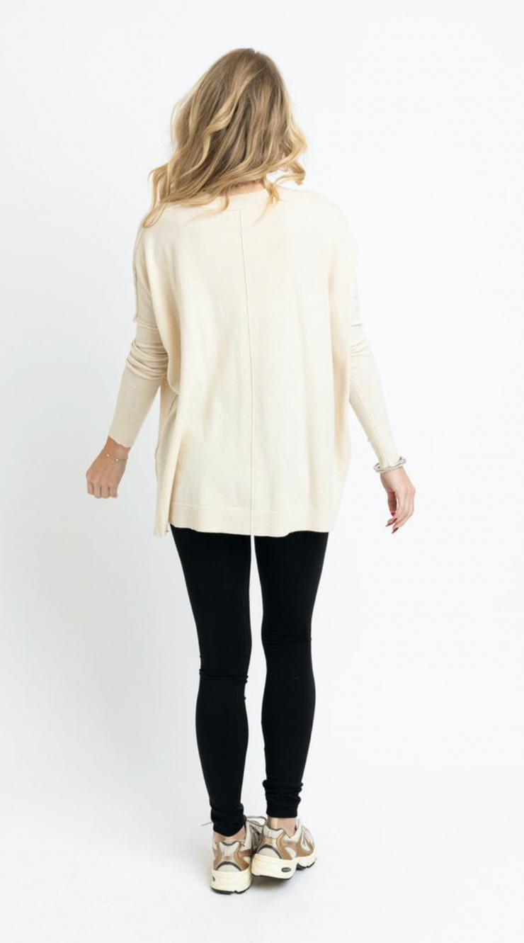 Essential Cashmere Blend Sweater | Ecru