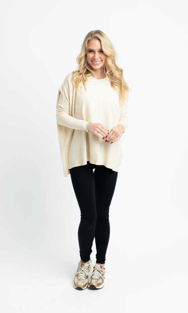 Essential Cashmere Blend Sweater | Ecru