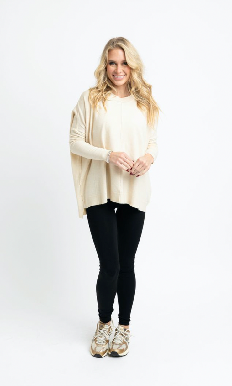 Essential Cashmere Blend Sweater | Ecru
