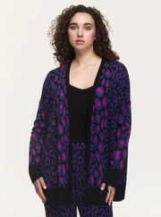 Wagner Leopard Cardigan | PURPLE MULTI