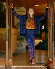 Wagner Leopard Cardigan | PURPLE MULTI