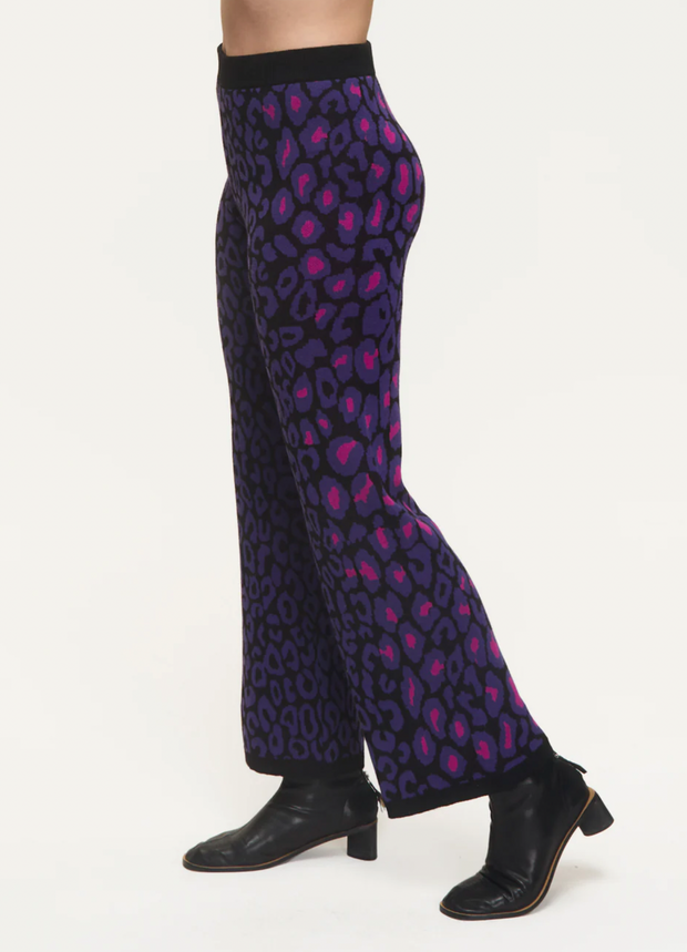 Leopard Sweater Pant | PURPLE MULTI