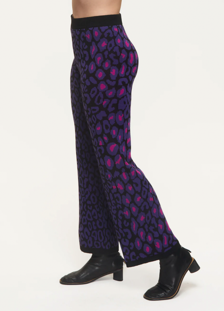 Leopard Sweater Pant | PURPLE MULTI