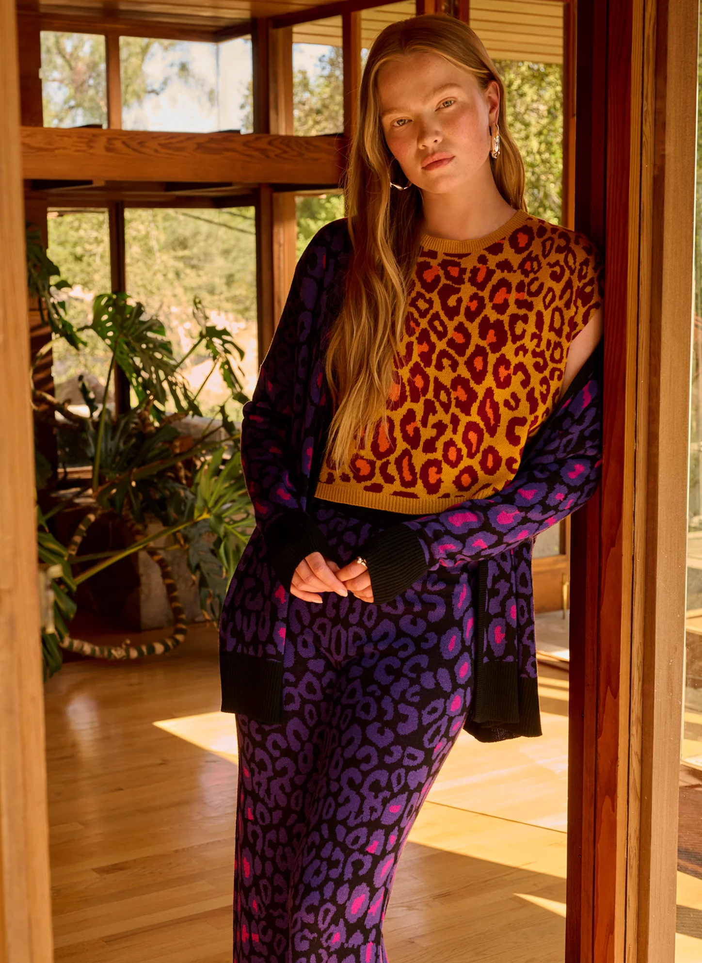 Leopard Sweater Pant | PURPLE MULTI