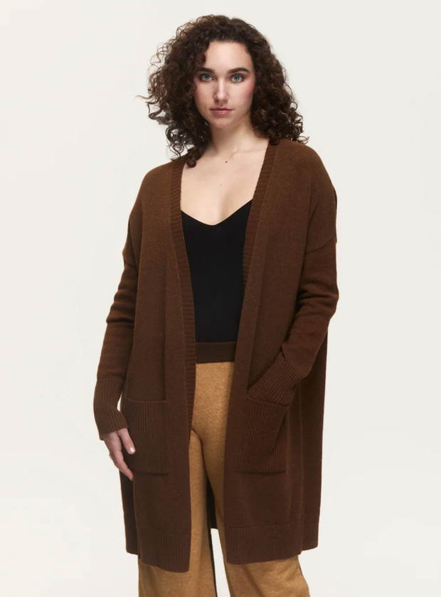 Gwyneth Long Cardigan | Espresso