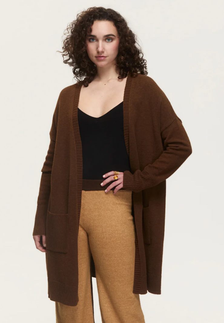 Gwyneth Long Cardigan | Espresso