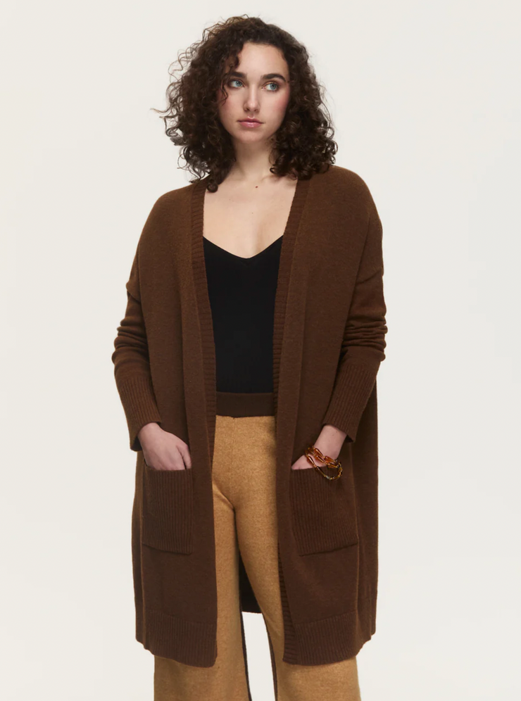 Gwyneth Long Cardigan | Espresso
