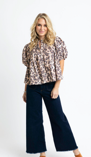 Lagos Denim Pleated Top