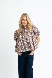 Lagos Denim Pleated Top