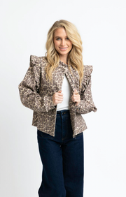 Kelly Ruffle Leopard Jacket