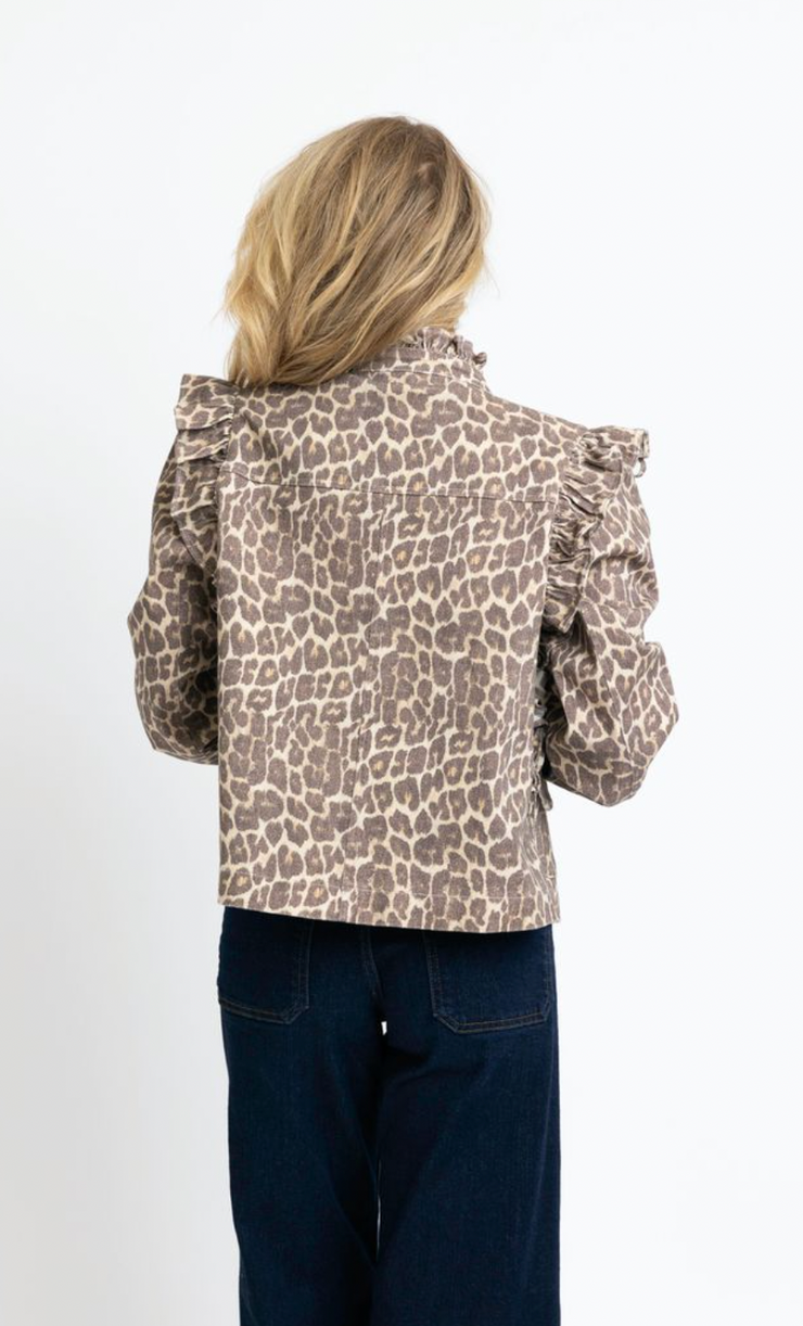 Kelly Ruffle Leopard Jacket