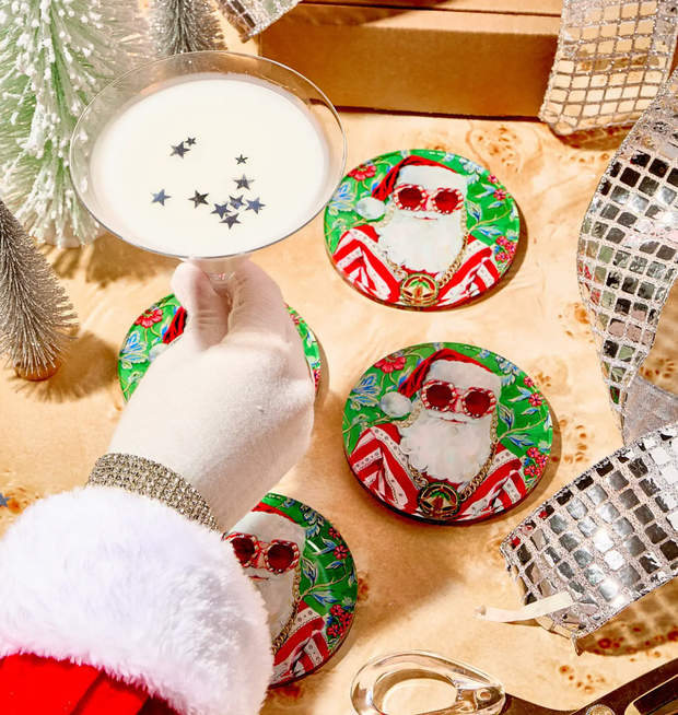 Swanky Santa Coasters (Set of 2)