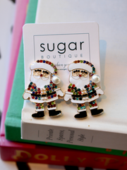 Jeweled Santa Earring