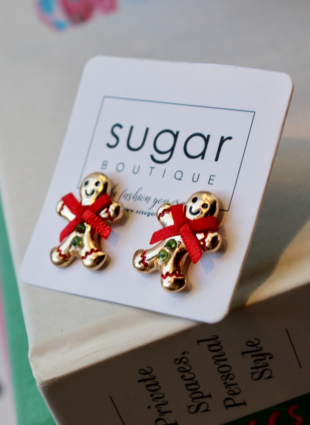 Gingerbread Man Stud Earring