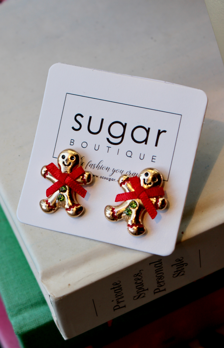 Gingerbread Man Stud Earring