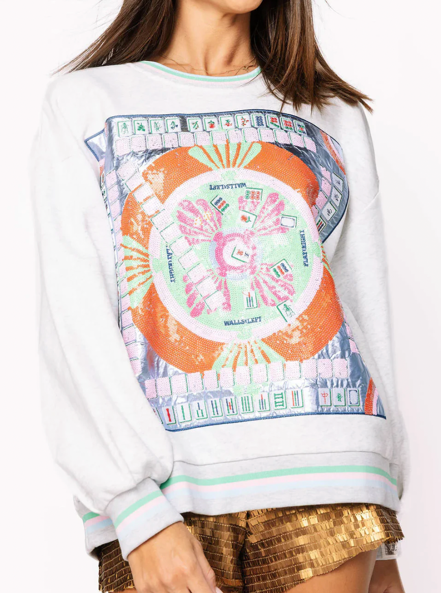 Grey Multi Mahjong Table Sweatshirt