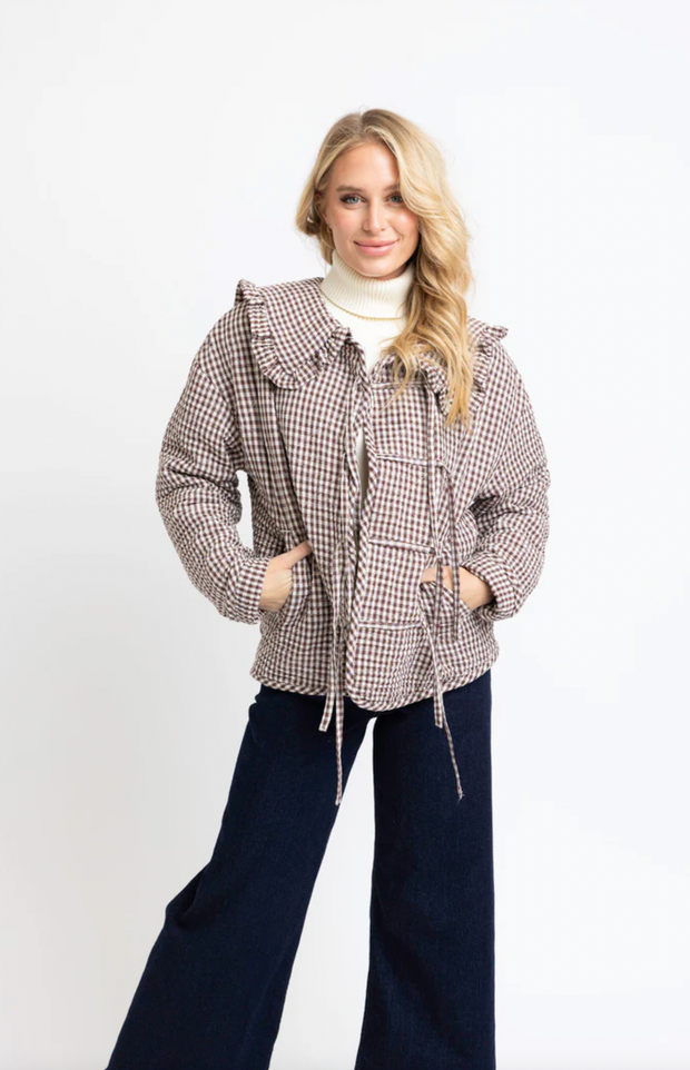 Mocha Latte Gingham Jacket