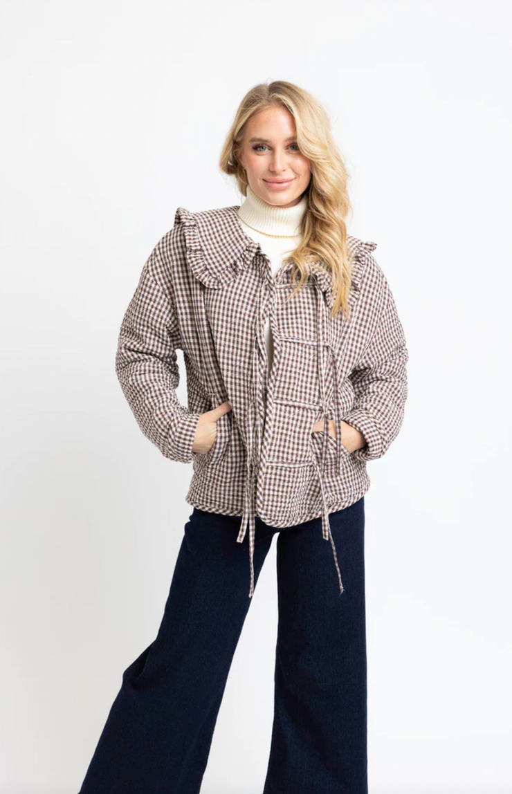 Mocha Latte Gingham Jacket