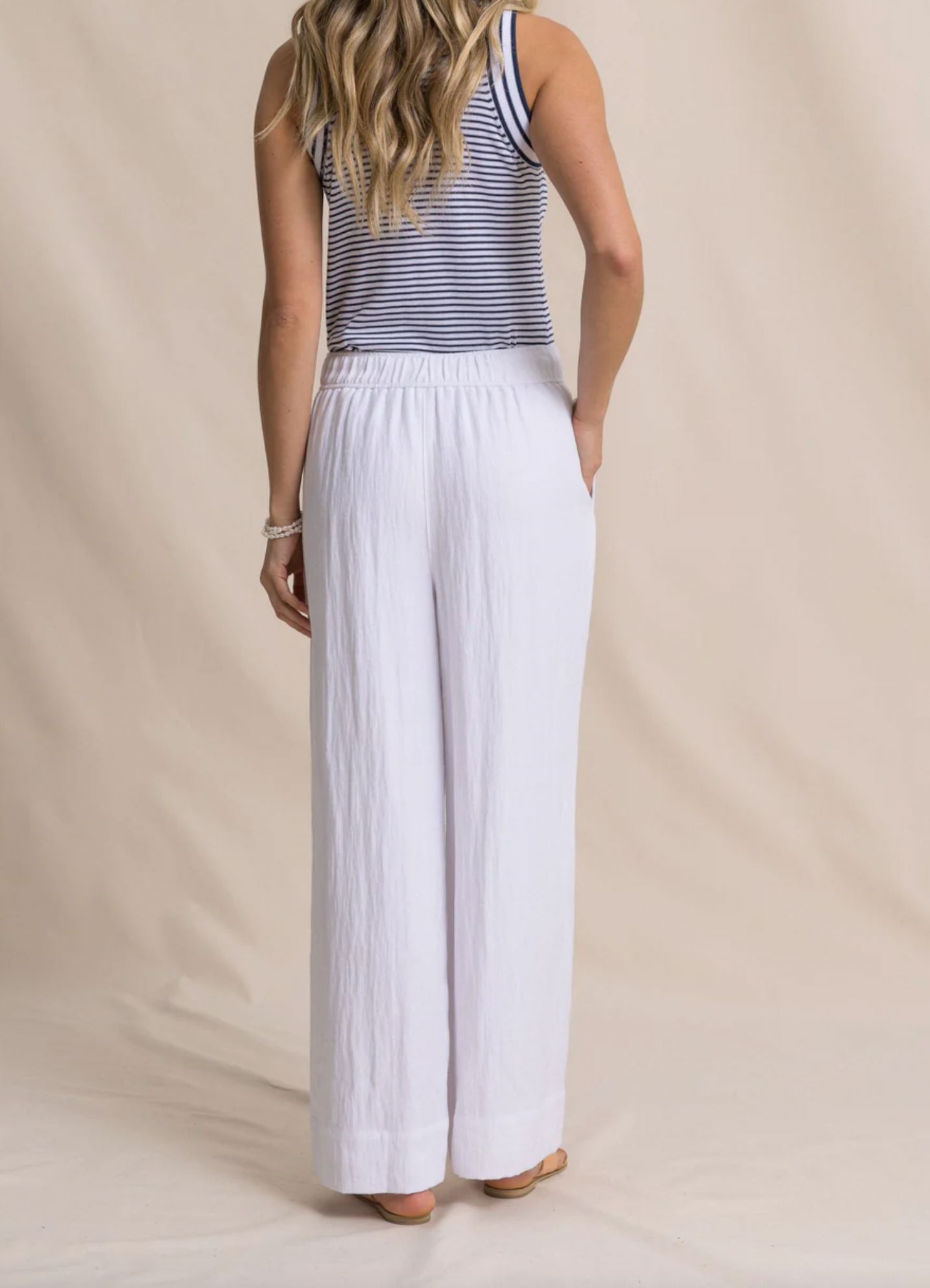 Addilyn Belted Wide Leg Pant | Classic White