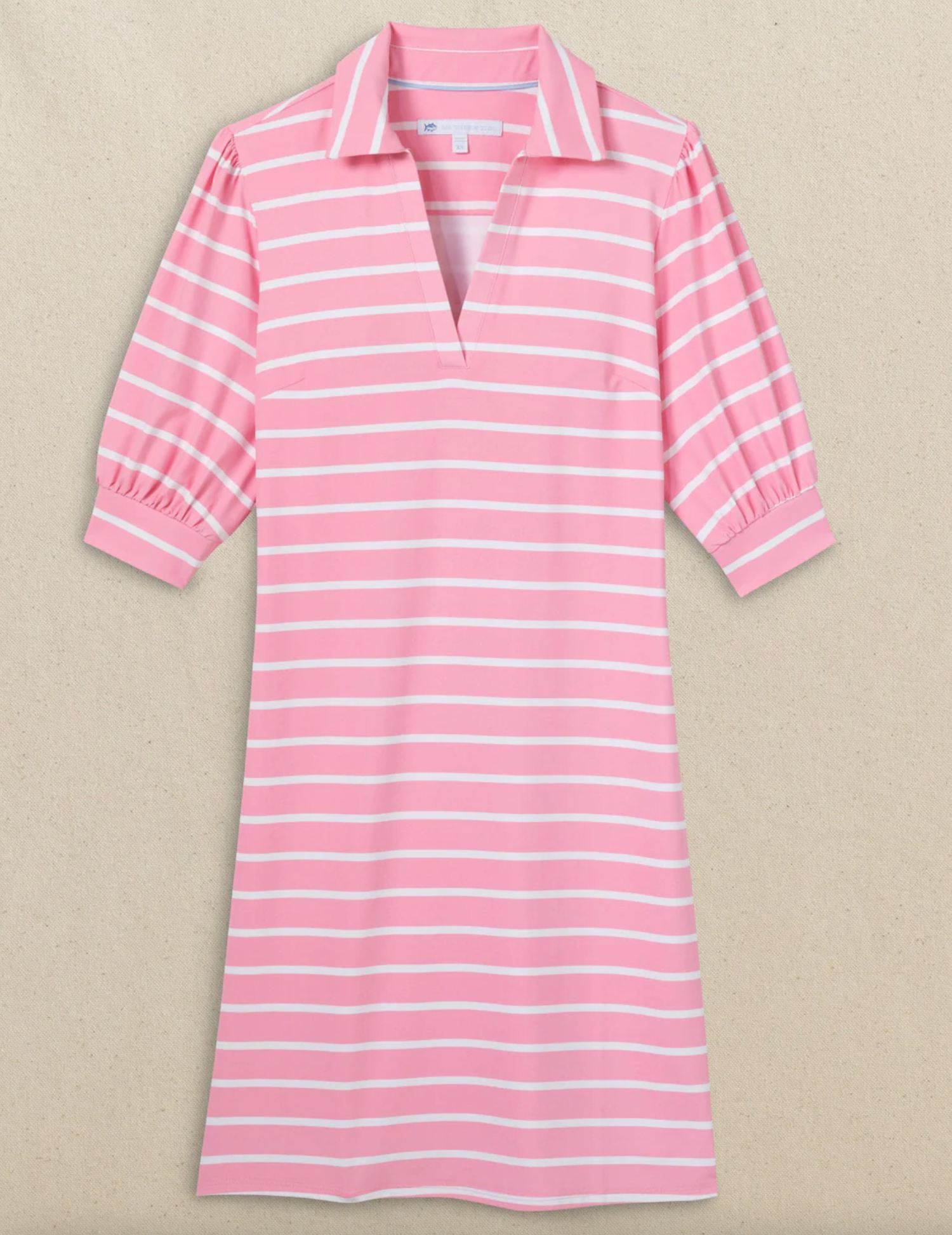 Trina Striped Performance Dress | Prism Pink