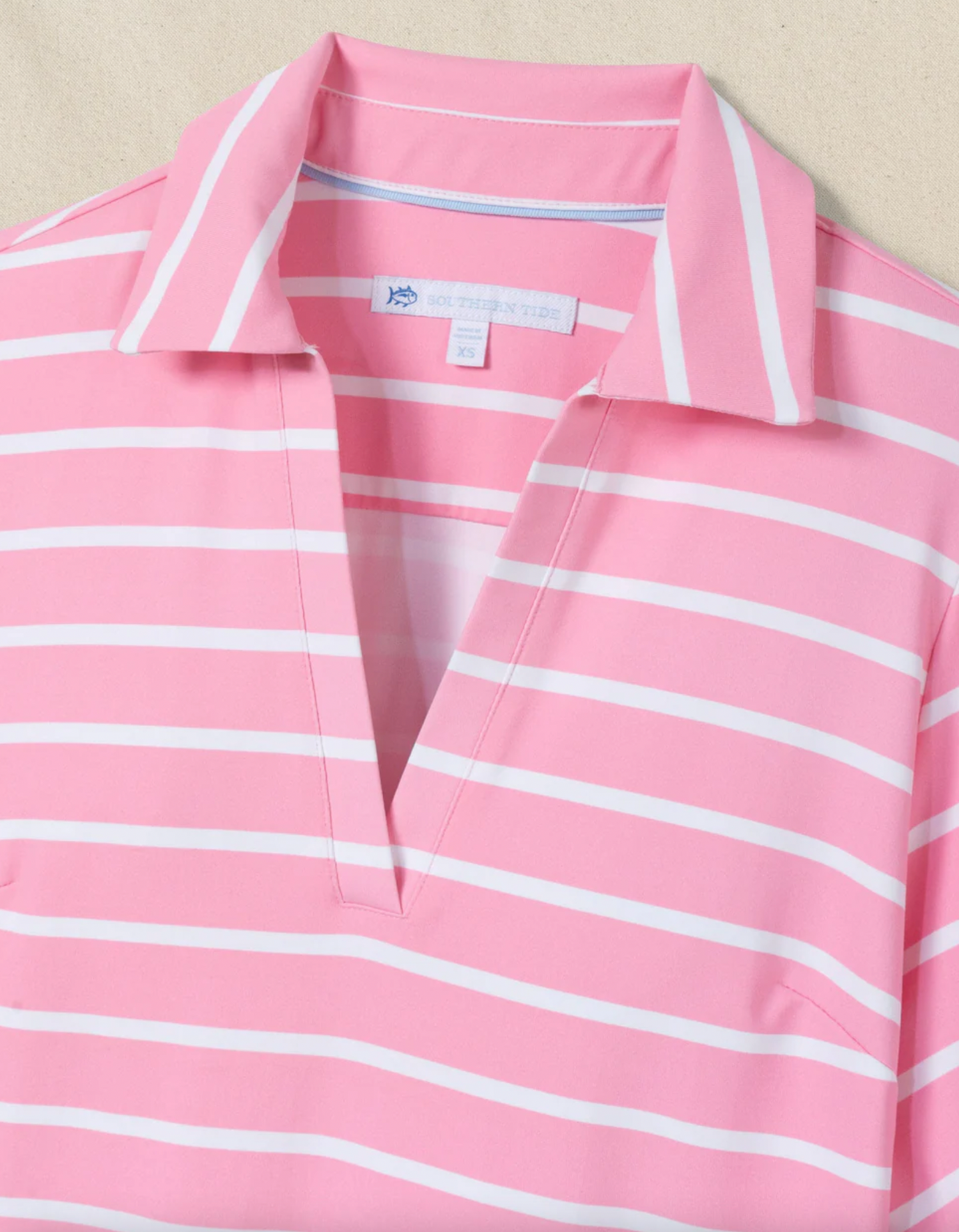 Trina Striped Performance Dress | Prism Pink