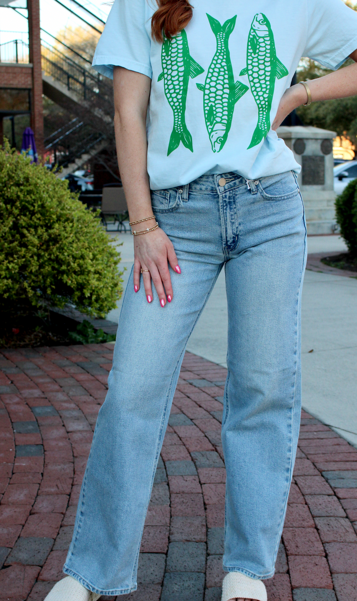 High Rise Full Length Straight | Light Denim