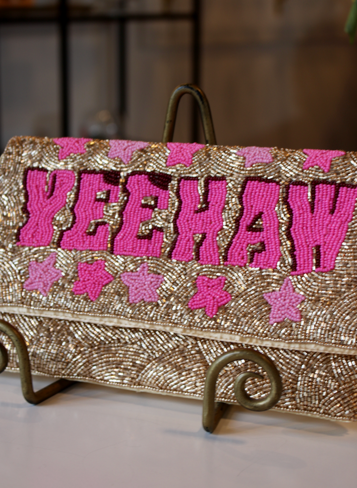 YEEHAW Beaded Clutch