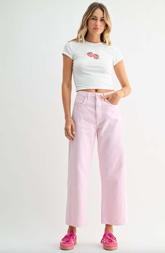 Barrel Twist Jeans | Light Pink