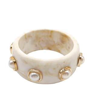 Rome Pearl Marble Bangle