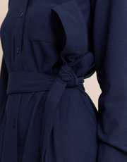 Trista Textured Midi Shirt Dress | Dress Blue